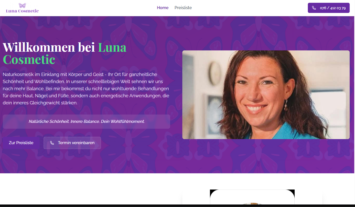 Luna Cosmetic - Neue Website